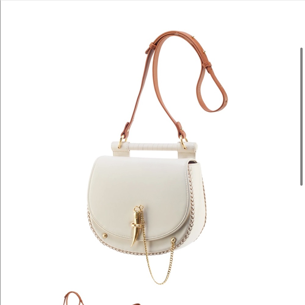 SANCIA Babylon Bar Tooth Bag in Ecru & Whiskey